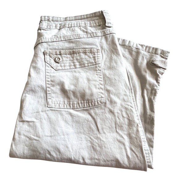 Gloria Vanderbilt Capri Pants‎ Khaki Cropped Utility Pockets Womens 10 Travel - Picture 1 of 11